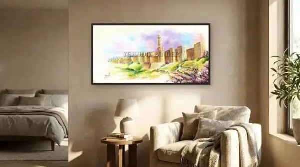 Tower of David – original oil painting on canvas by Yehudit Binder